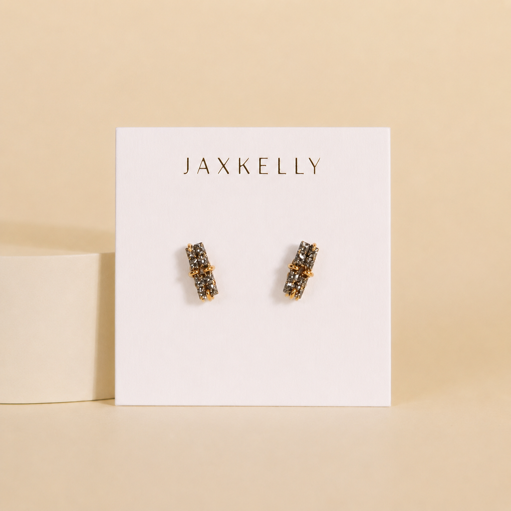 Druzy Bar - Silver - Gold Earrings
