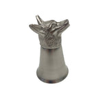 Pewter-Plated Fox Head Jigger