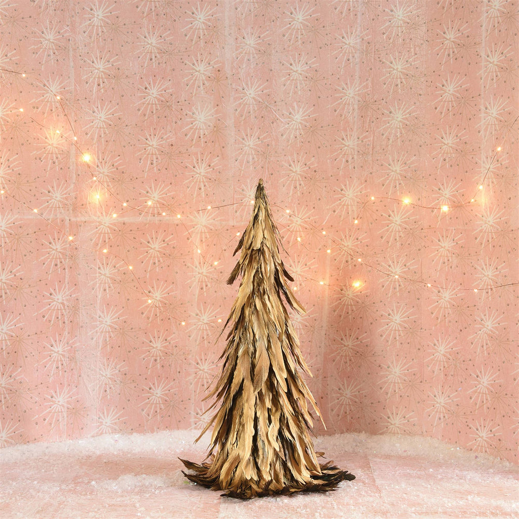 Feather Tree - Sm - Gold Luster
