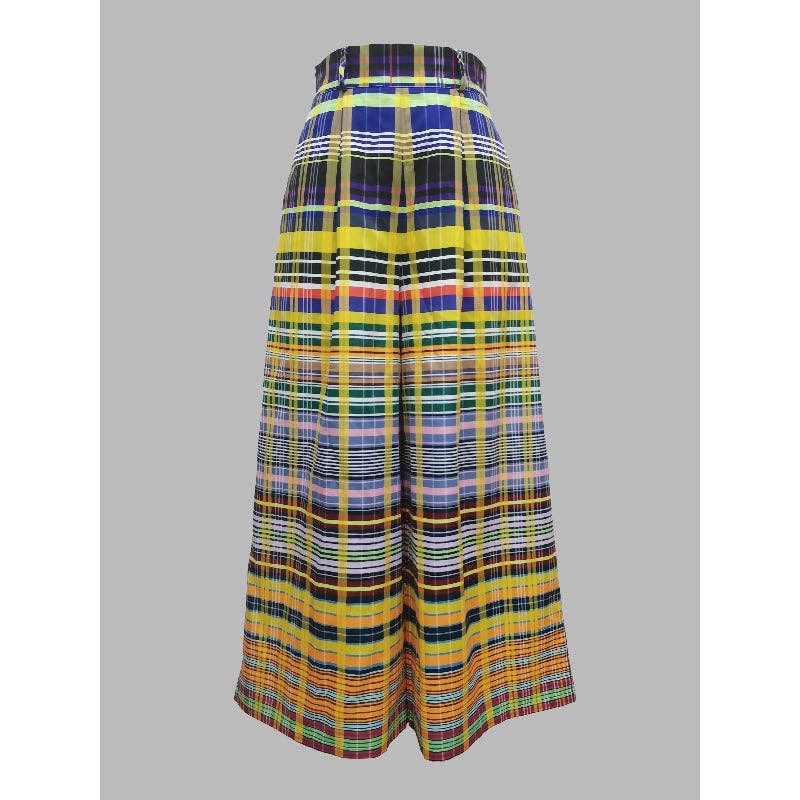 Stylish Wide Leg Checkerboard Casual Pants