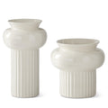 Fluted Bowl Top Vases S/2