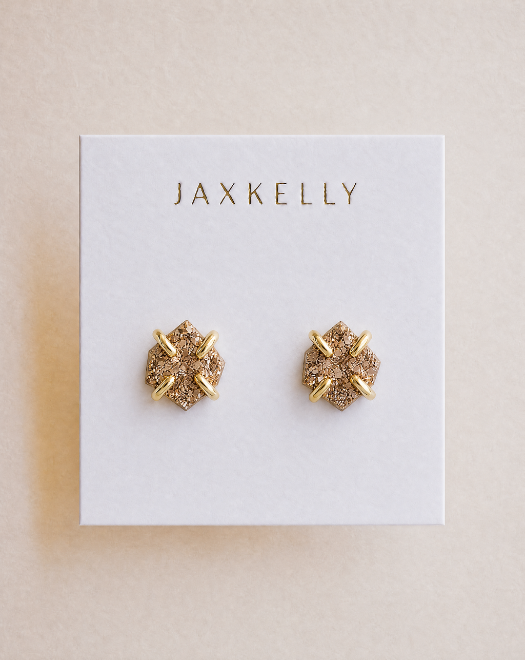 Druzy Prong - Rose Gold - Gold Earrings