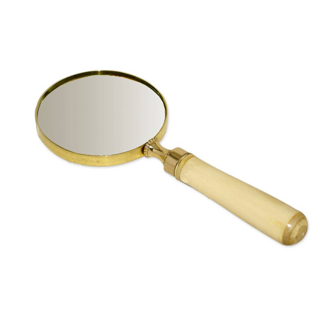 Polished Brass Magnifier with Bone Handle | Home accents