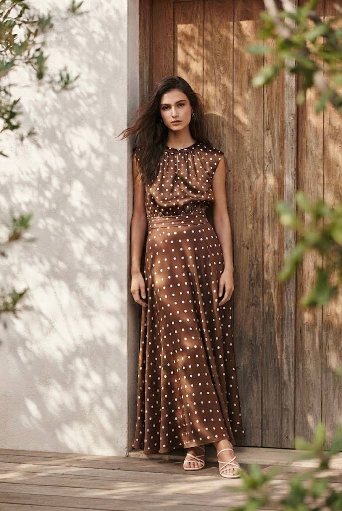 Polka-Dot Print Skirt
