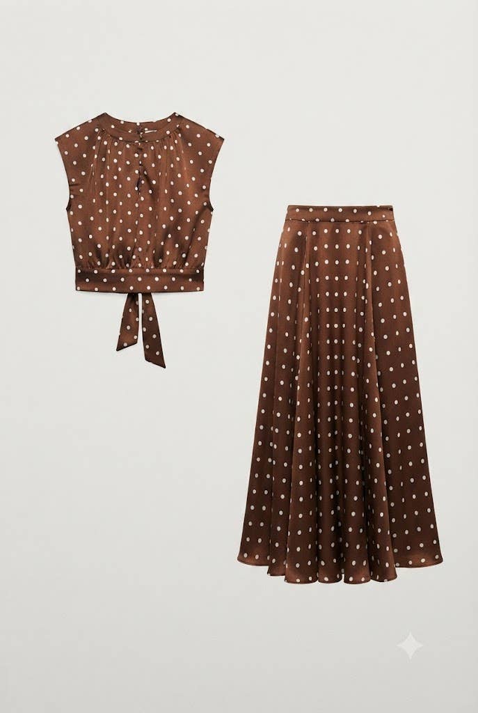 Polka-Dot Print Skirt