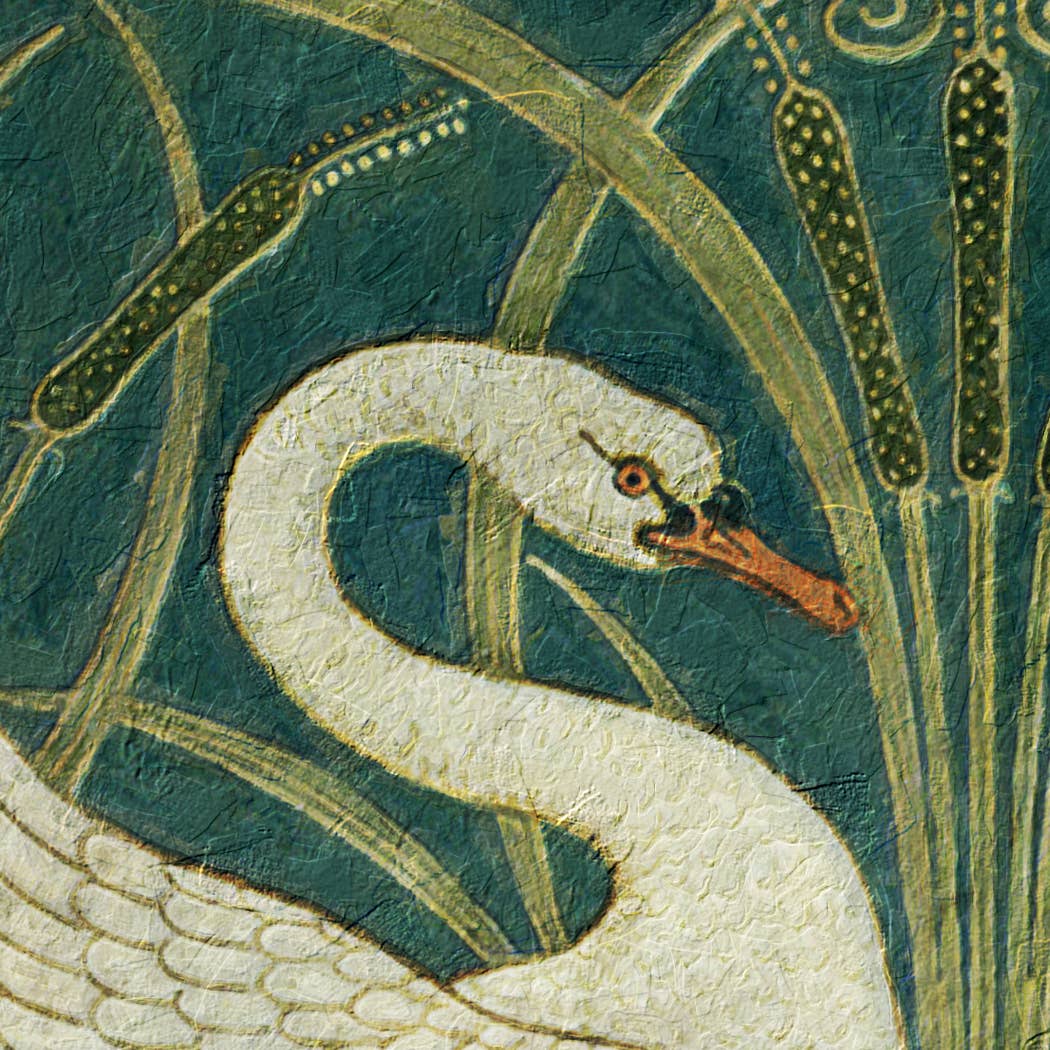 Two White Swans Decorative Tray Behind Glass | Serveware