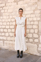 Crop-top & Polka-Dot Skirt Set