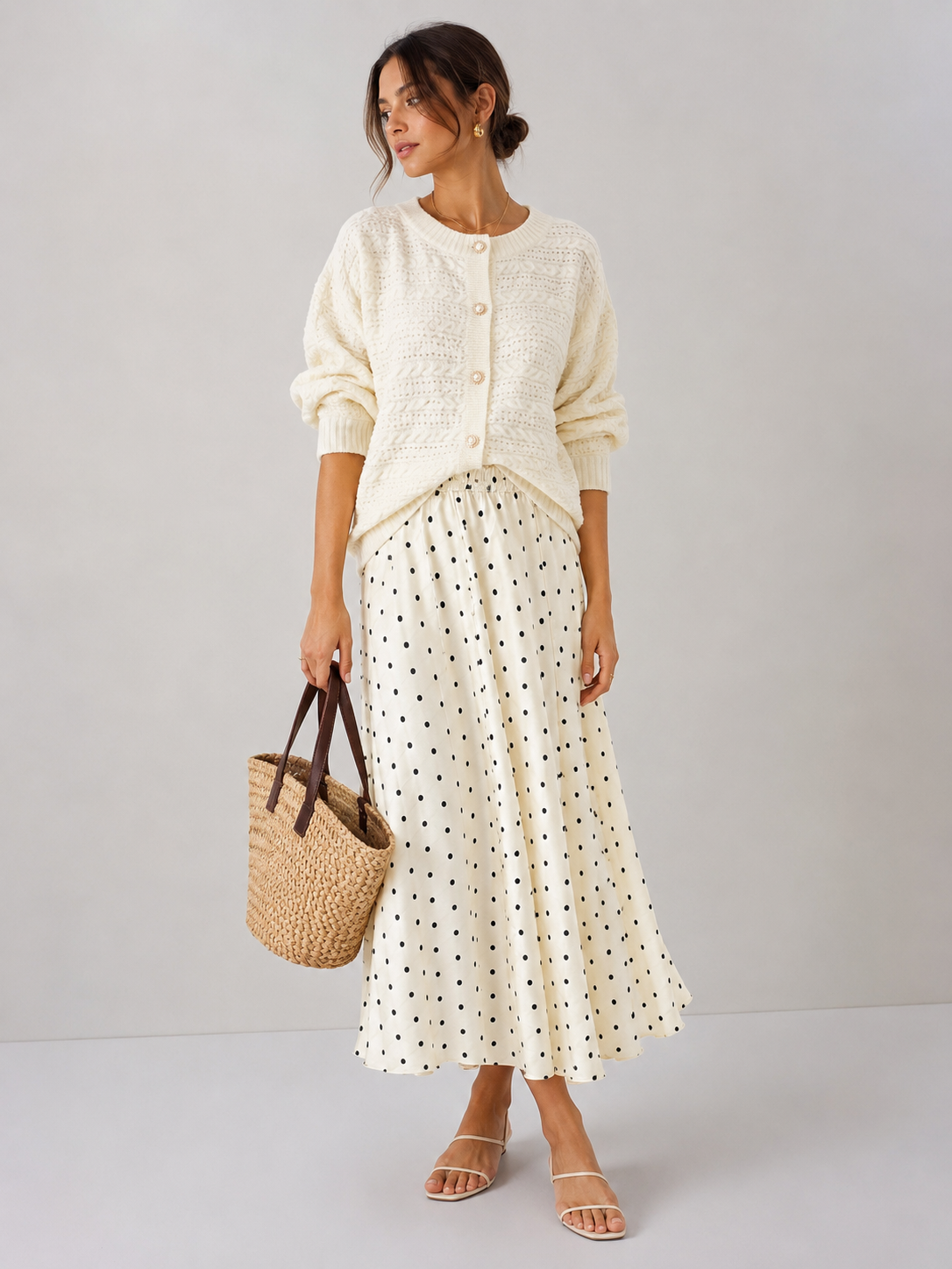 Polka-Dot Print Skirt