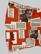 Long Sleeves Loose Buttoned Newspaper Print Pockets Split-Joint Notched Collar Blazer Outerwear