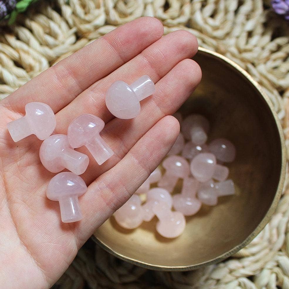 Rose Quartz Mini Mushroom (Crystals & Stones)