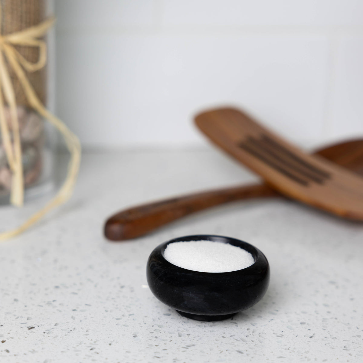 Natural Black Marble Pinch Bowl, 1 oz Condiment Bowl