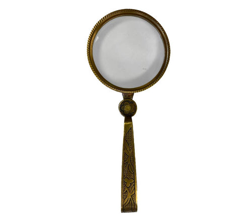 Antiqued Folding Brass Magnifying Glass | Tabletop decor