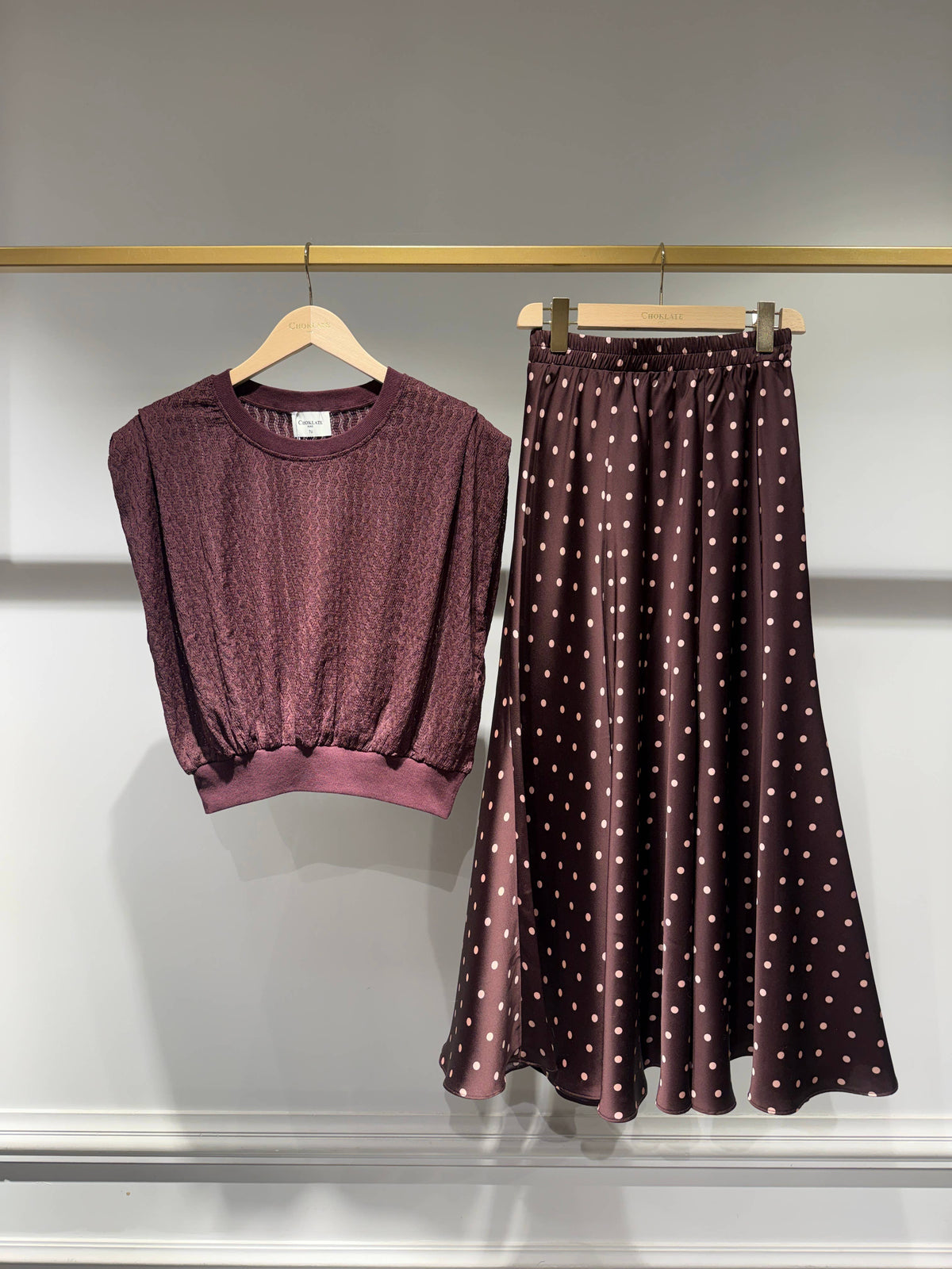 Polka-Dot Print Skirt