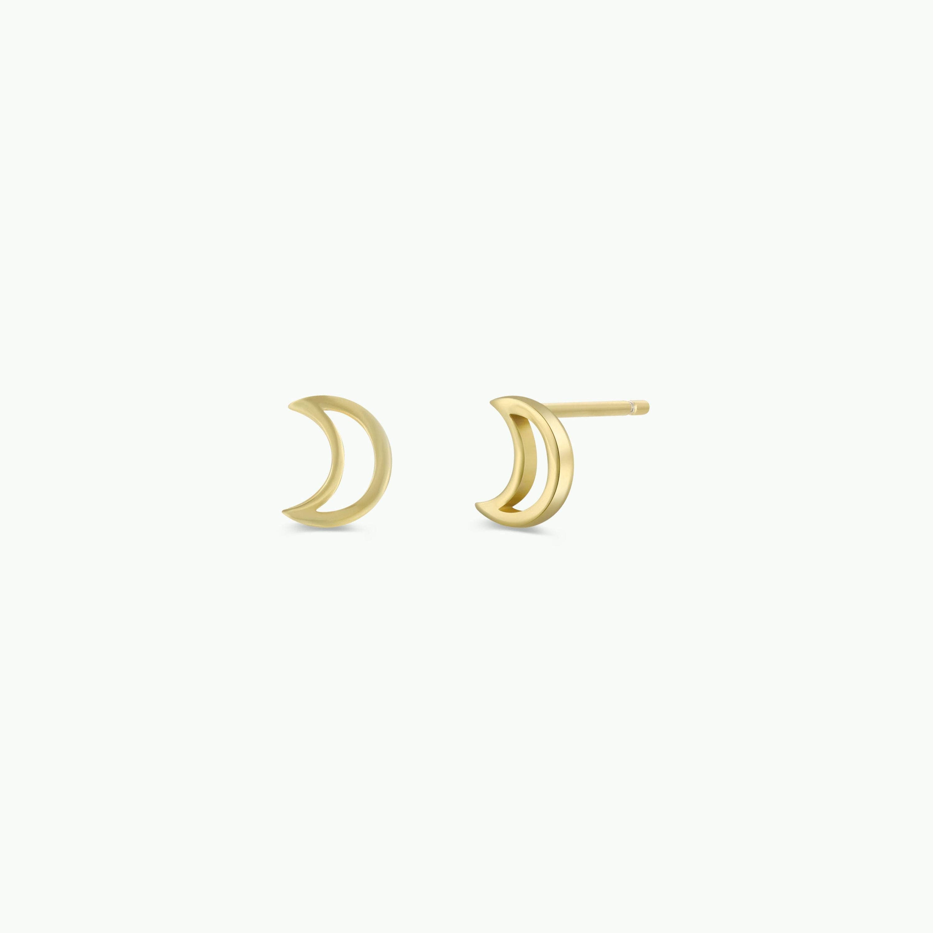 Minimalist - Moon - Gold Earrings