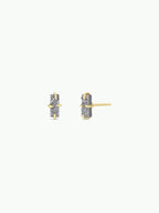 Druzy Bar - Silver - Gold Earrings