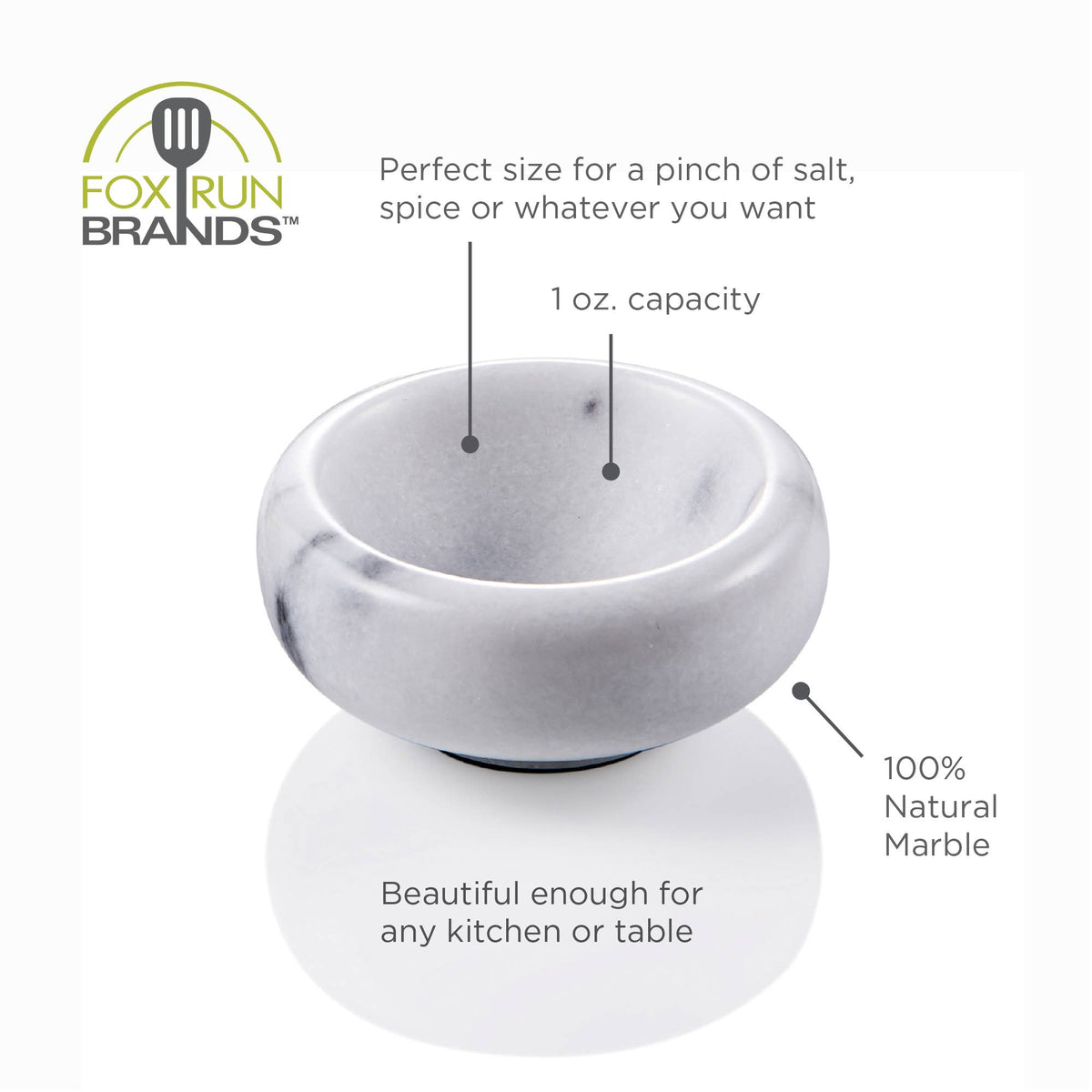 Natural White Marble Pinch Bowl, 1 oz Condiment Bowl