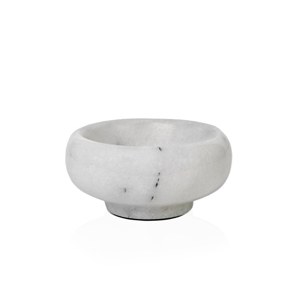 Natural White Marble Pinch Bowl, 1 oz Condiment Bowl