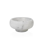 Natural White Marble Pinch Bowl, 1 oz Condiment Bowl