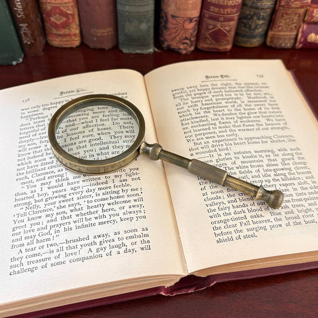 Antiqued Brass Magnifying Glass