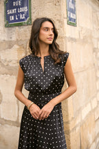 Crop-top & Polka-Dot Skirt Set