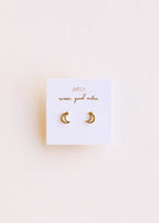 Minimalist - Moon - Gold Earrings