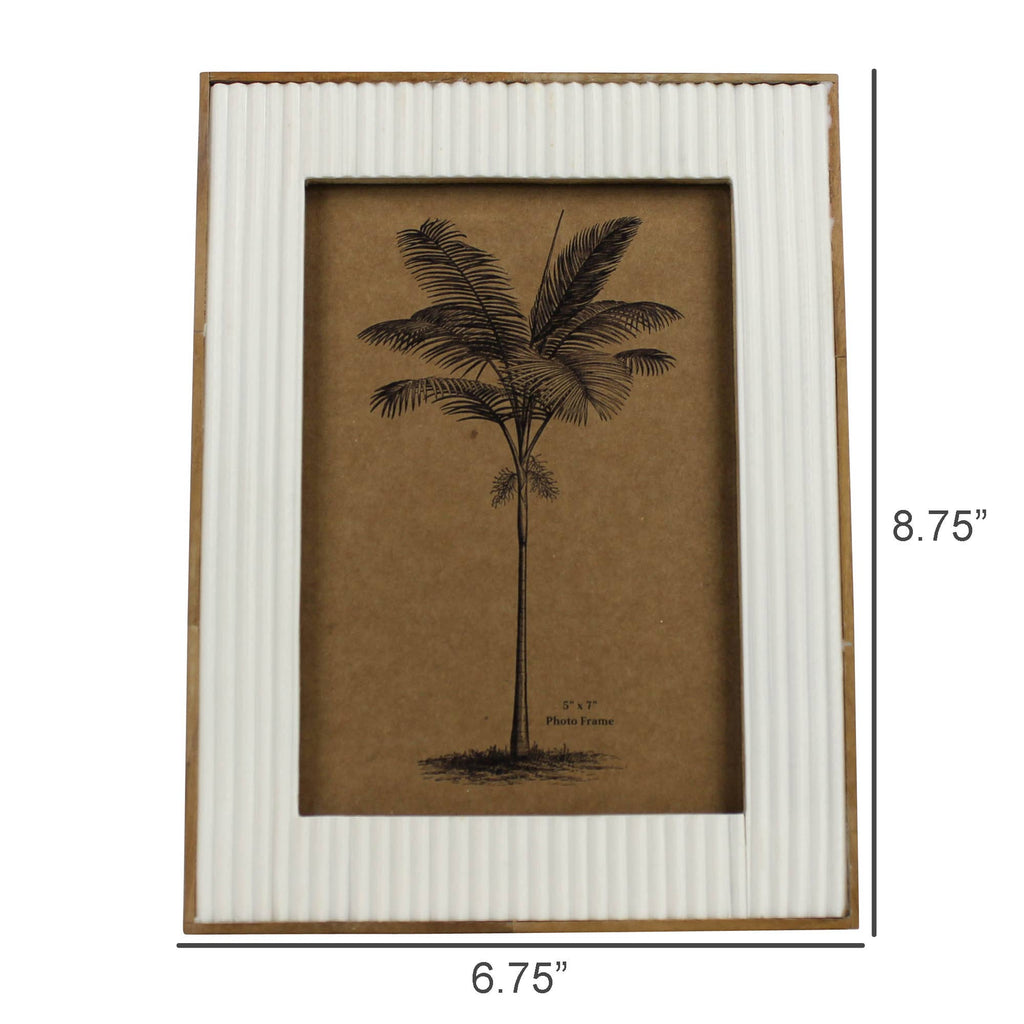 Carved Frame, Ivory & Teak - 5x7