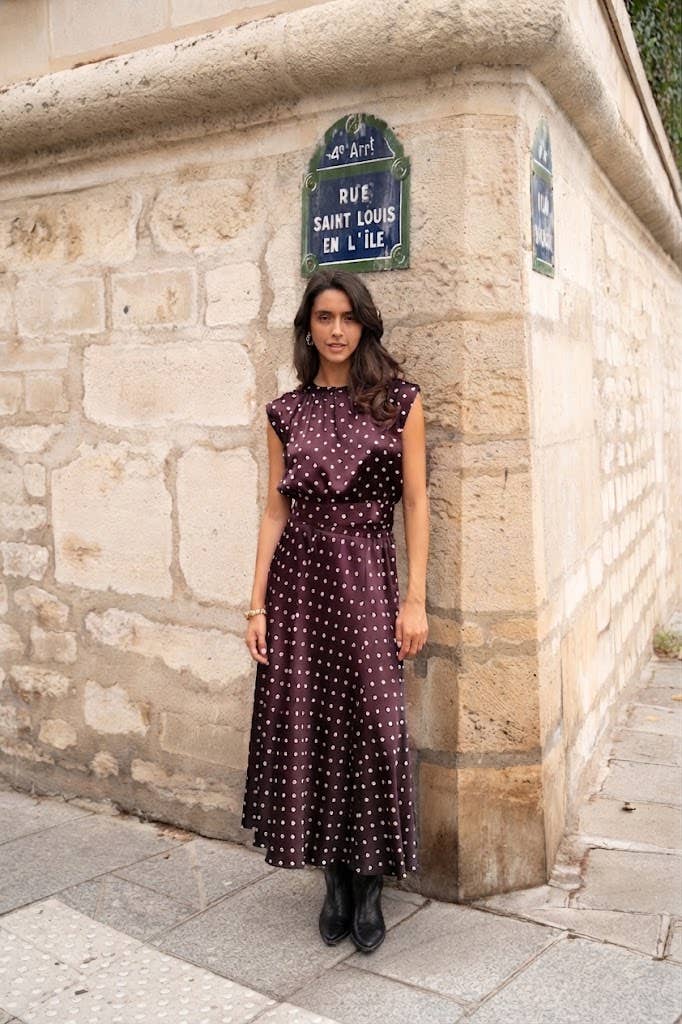 Crop-top & Polka-Dot Skirt Set