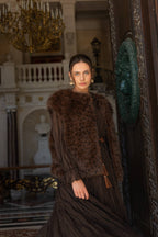 Leopard Faux Fur Sleeveless Vest
