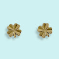 Gold Clover Stud Earrings