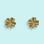 Gold Clover Stud Earrings