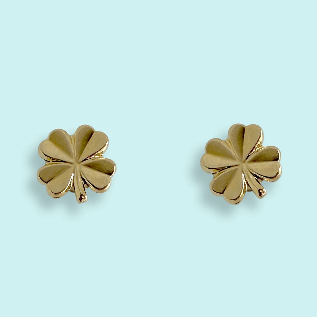 Gold Clover Stud Earrings
