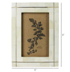 Bone with Brass Grid Frame - 4x6