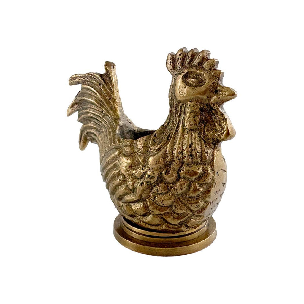Brass Rooster Matchstick-Toothpick Holder