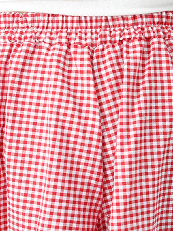 High Waisted Irregularity Elasticity Plaid Pleated Pockets Skirts