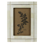 Bone with Brass Grid Frame - 4x6