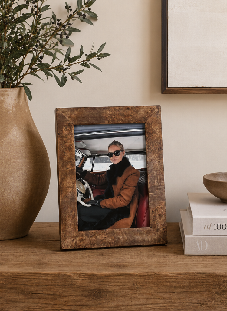 Rosso Burl Wood Photo Frame