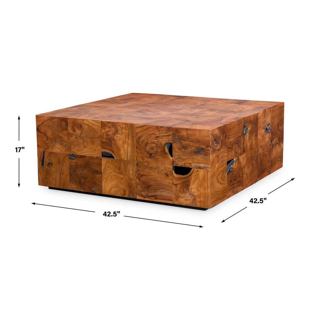 Checkered Teak Coffee Table