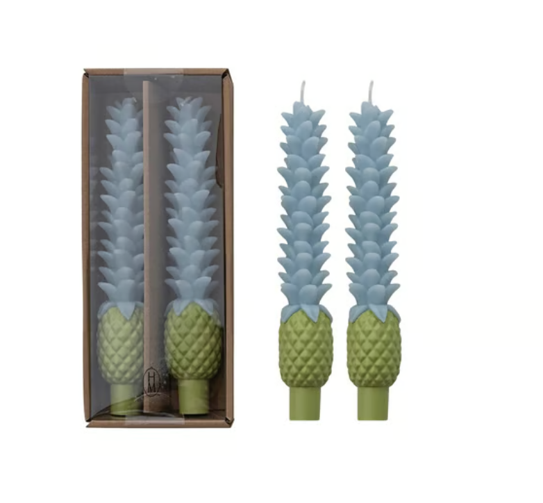 S/2 Unscented Pineapple Candles in Box