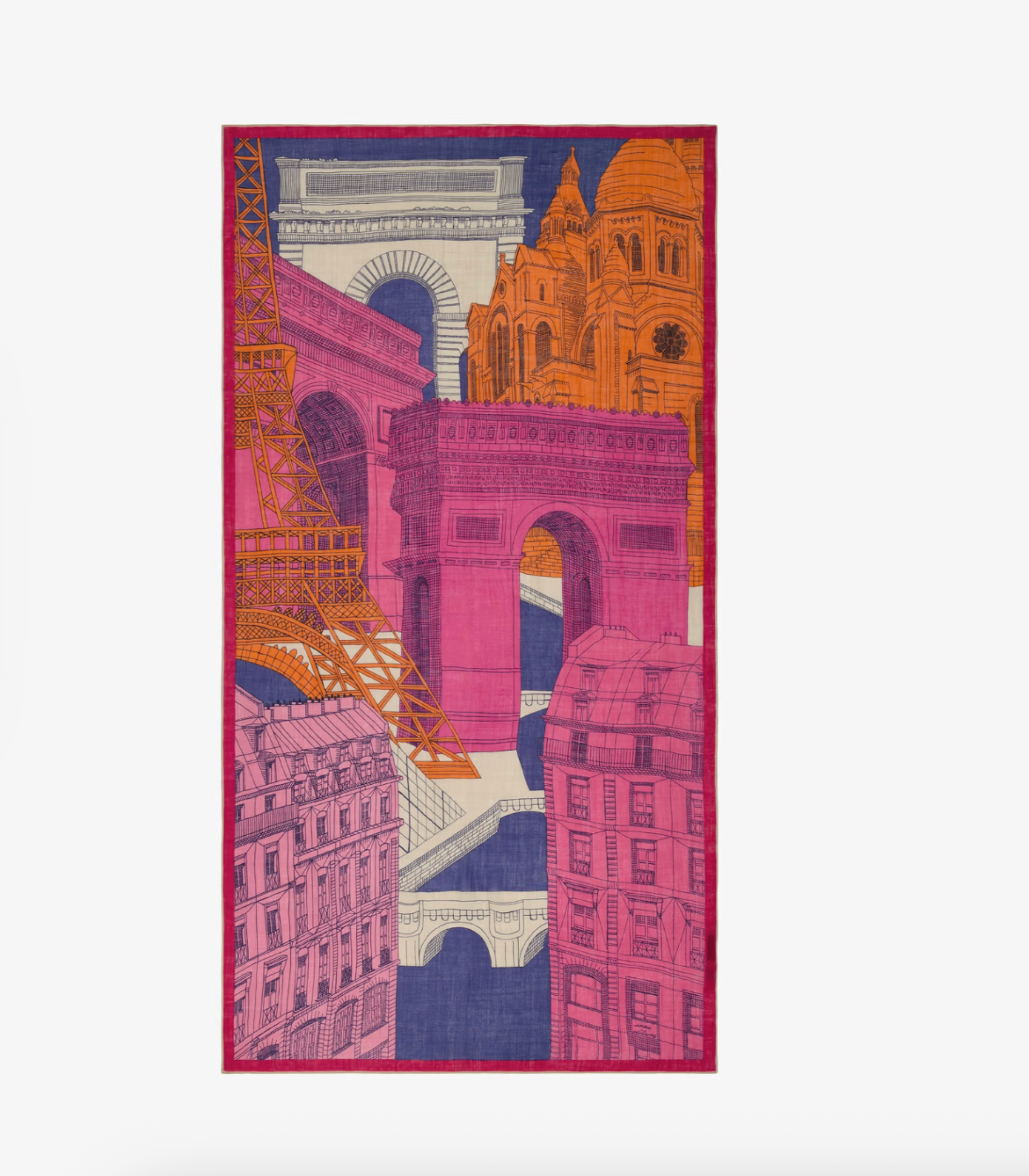 Scarf 100 - Paris - Fuchsia