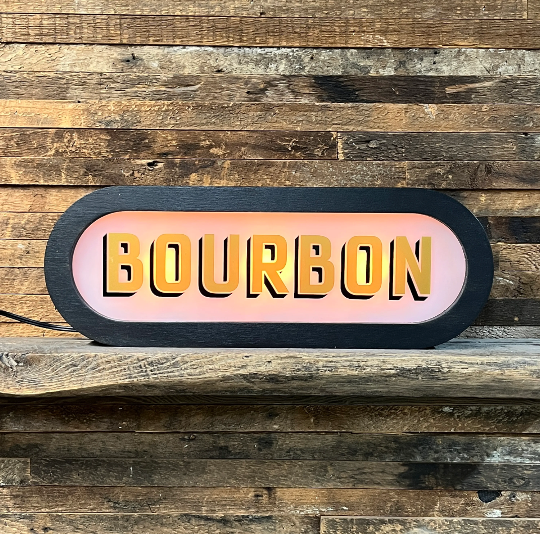 Lighted Bourbon Sign