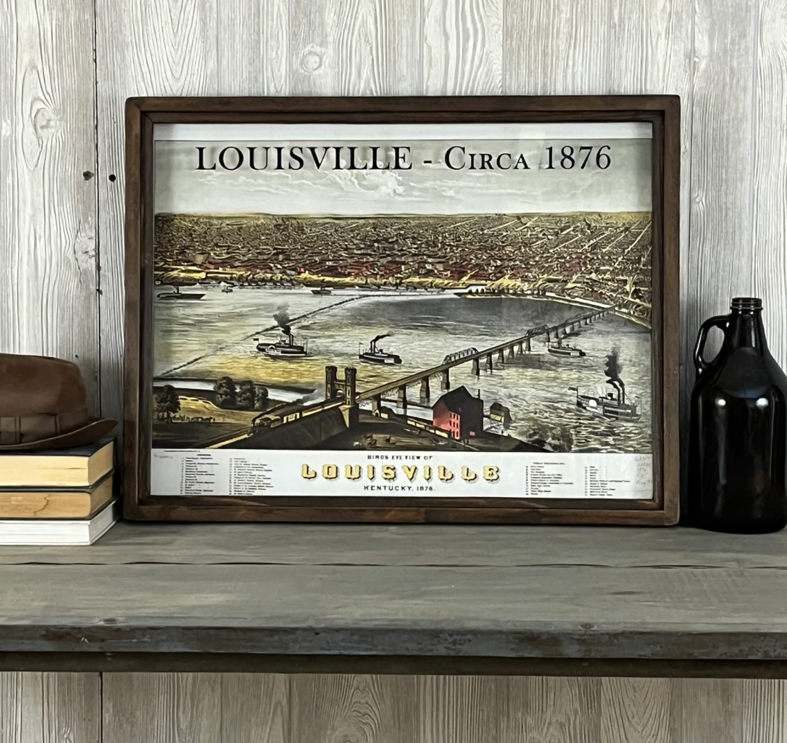 Louisville 1876 Framed Map