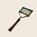 Rectangular Antiqued Brass Magnifier
