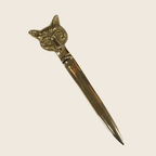 Solid Brass Fox Head Letter Opener