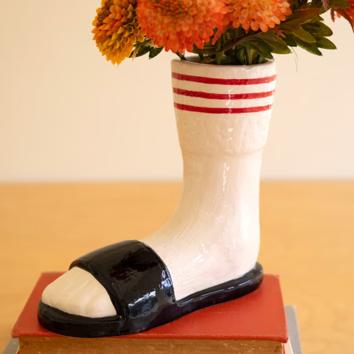 Ceramic Slide with Socks Vase