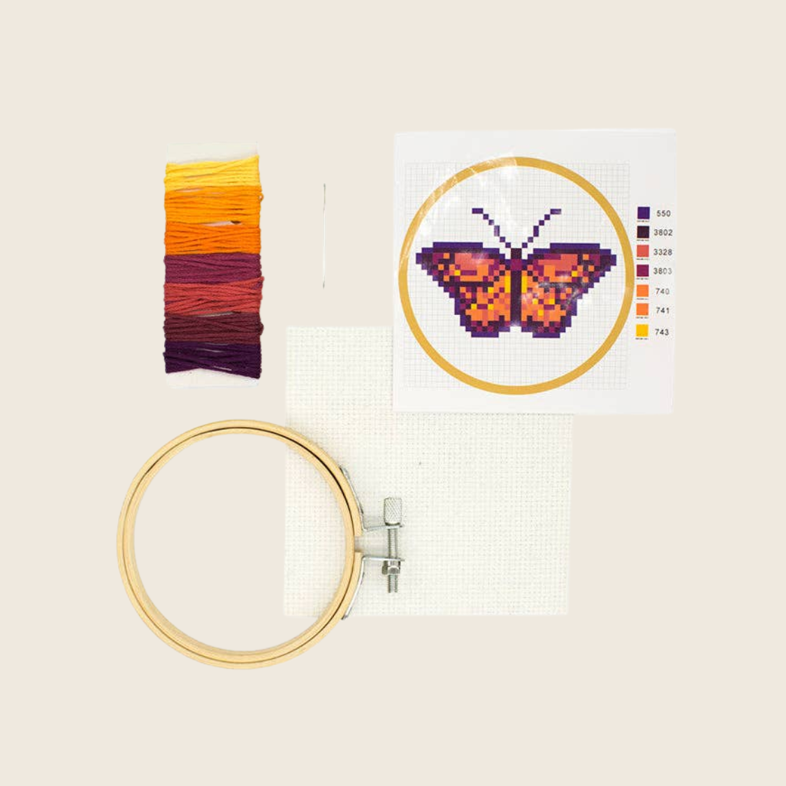 Mini Cross Stitch Embroidery Kit - Butterfly