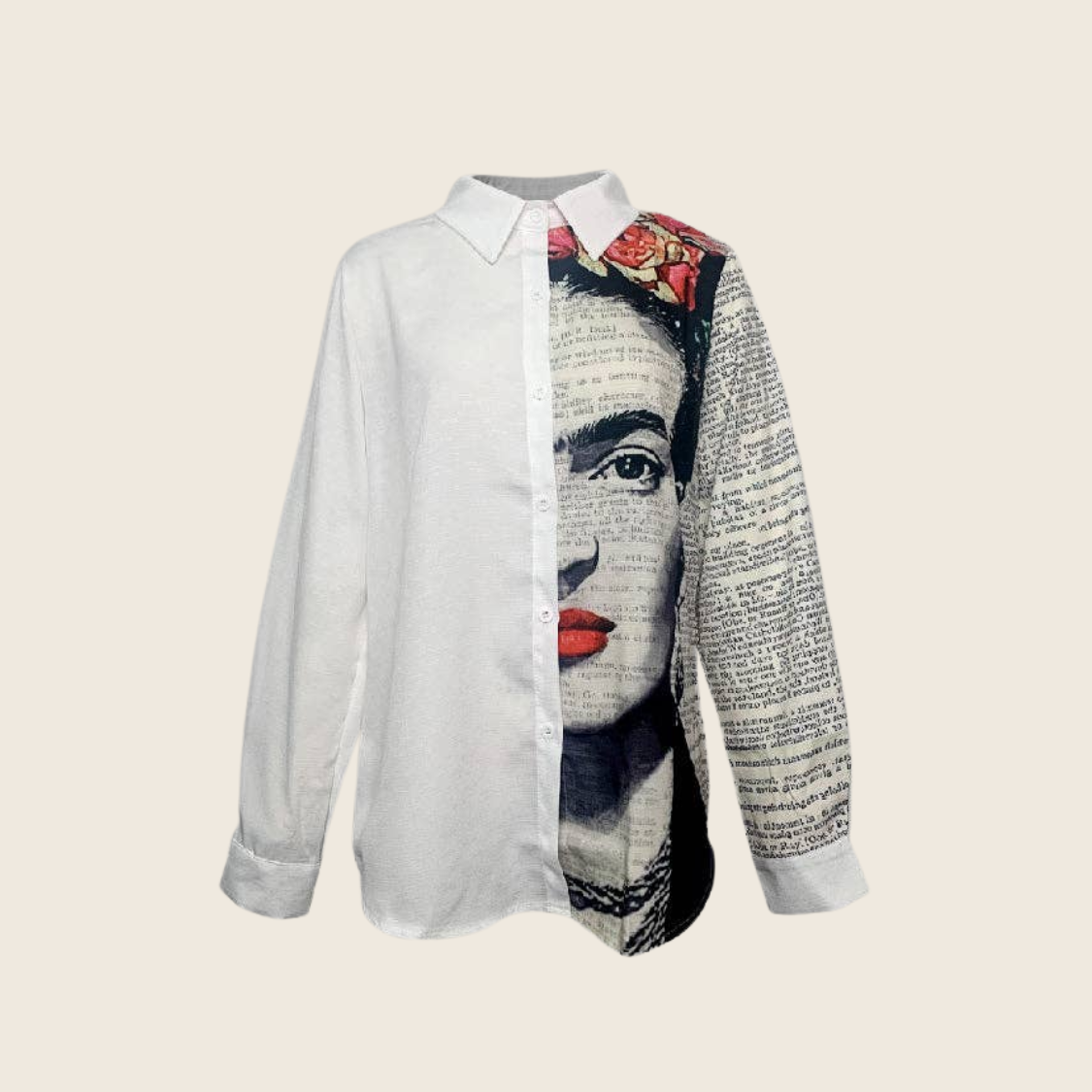 Asymmetric Printed Lapel Blouse