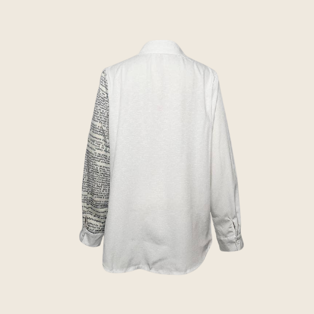 Asymmetric Printed Lapel Blouse