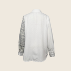Asymmetric Printed Lapel Blouse