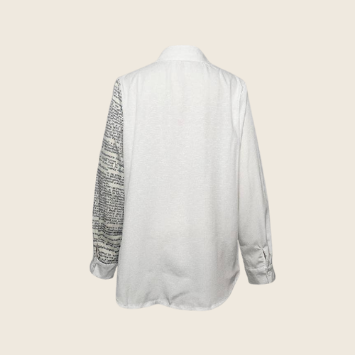 Asymmetric Printed Lapel Blouse