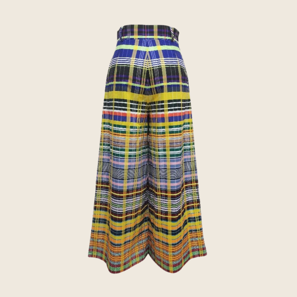 Wide Leg Checker Trouser